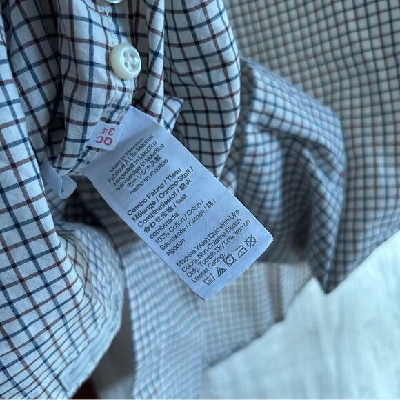 J. Crew Slim Secret Wash Cotton Poplin Shirt 100’s 2-Ply Yarns Grid Checker NWT - Picture 6 of 7